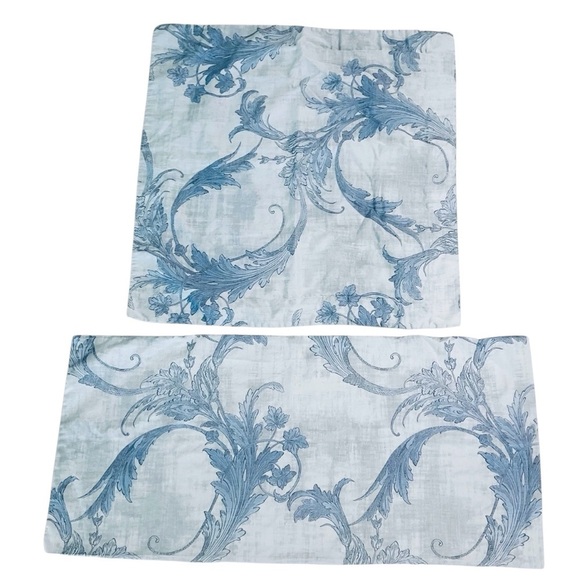 dea italy Other - Dea Italy Egyptian Cotton King Pillowcase & Euro Sham Set Pale Blue Floral
